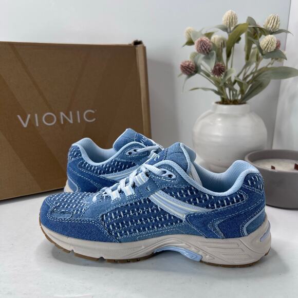 Vionic 23 Walker Denim Lace Up Sneakers Comfort Shoe Blue Women's 6 Medium NWB - Picture 6 of 10